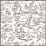 Dollhouse Miniature Wallpaper: Champagne Toile Gray